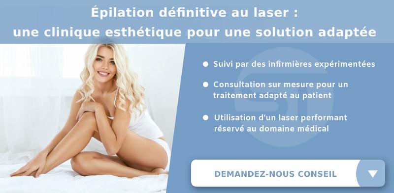 Femme ayant opté pour l'épilation définitive au laser dans une clinique esthétique